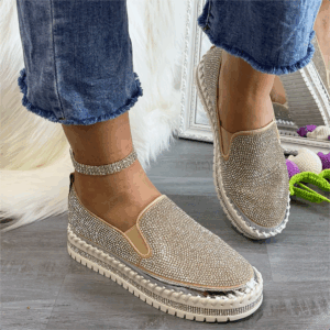 Women Rhinestone Platform Breathable Slipon Shoes