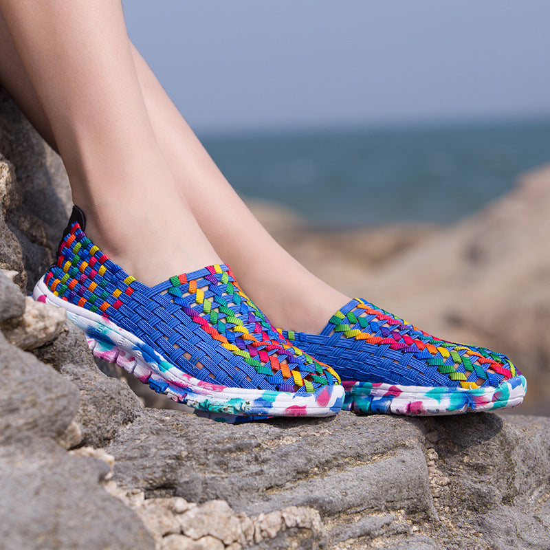 Fantasy Color Mesh Hand Woven Shoes - Image 3