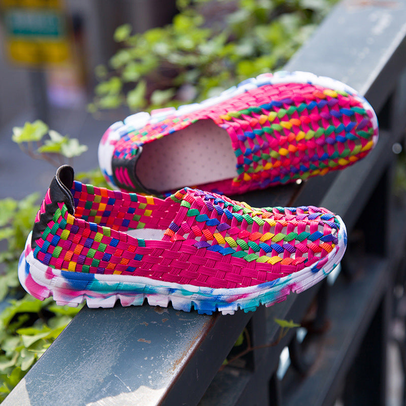 Fantasy Color Mesh Hand Woven Shoes - Image 2