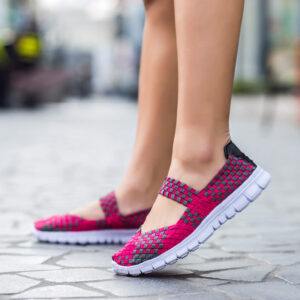 Alternative view of Breathable Elastic Band Woven Light Flat Shoes