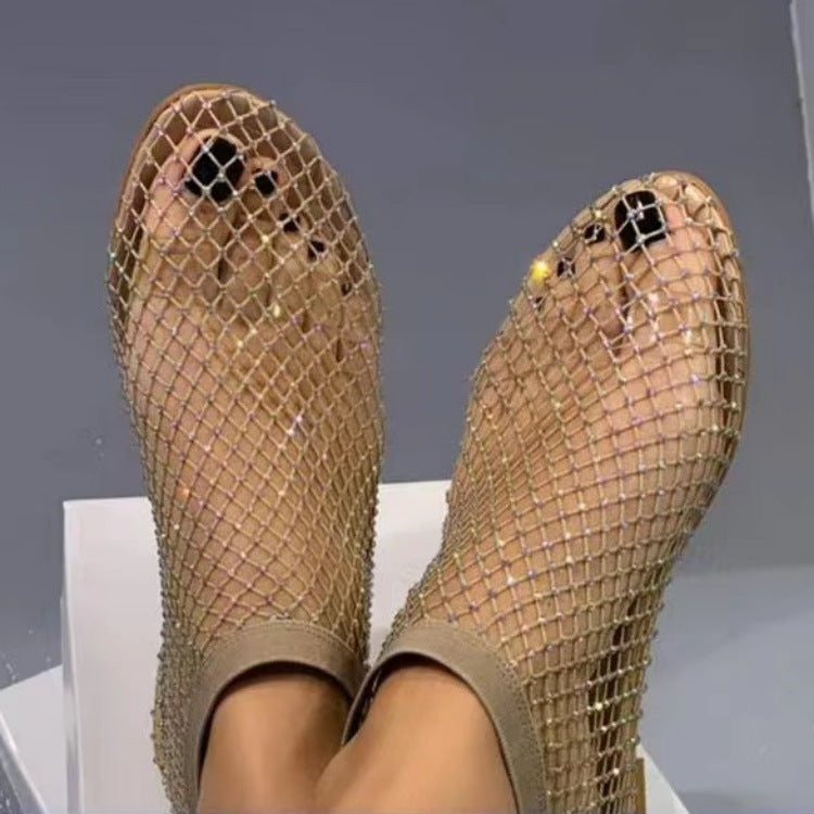 Fish Mouth Sandals Stretch Fishnet Stockings Hollow Short - Image 7